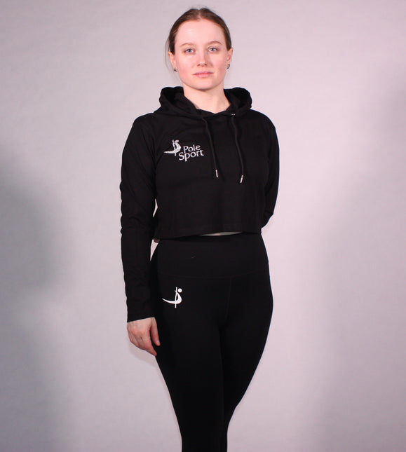 Pole Sport Crop Hettupeysa svört