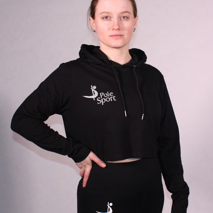 Pole Sport Crop Hettupeysa svört