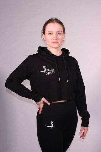 Pole Sport Crop Hettupeysa svört