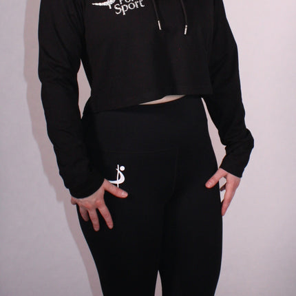 Pole Sport Crop Hettupeysa svört