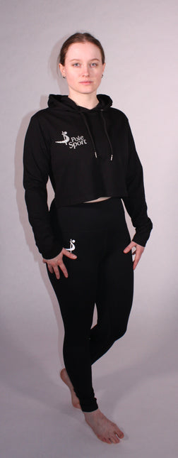 Pole Sport Crop Hettupeysa svört