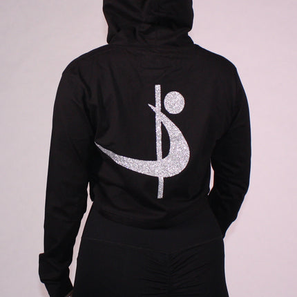 Pole Sport Crop Hettupeysa svört