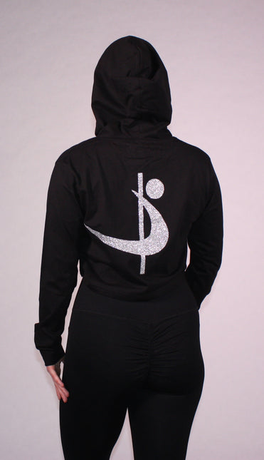 Pole Sport Crop Hettupeysa svört