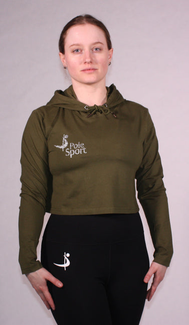 Pole Sport Crop Hettupeysa Græn