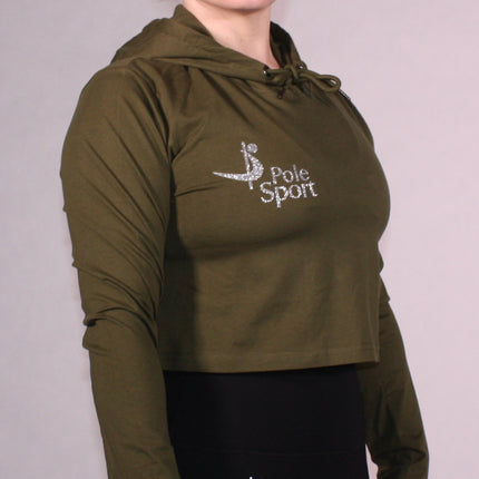 Pole Sport Crop Hettupeysa Græn