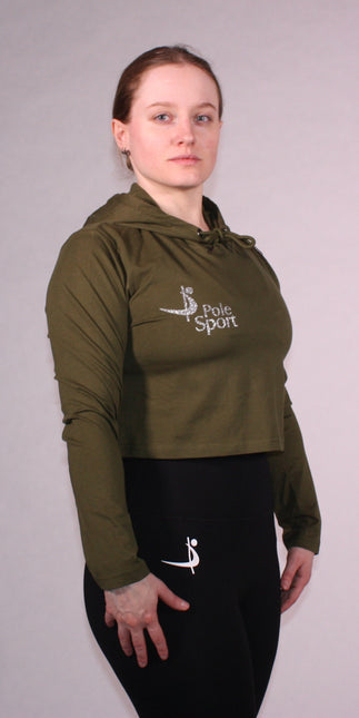 Pole Sport Crop Hettupeysa Græn