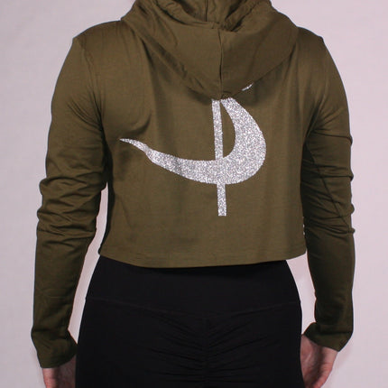 Pole Sport Crop Hettupeysa Græn