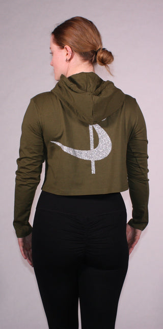 Pole Sport Crop Hettupeysa Græn