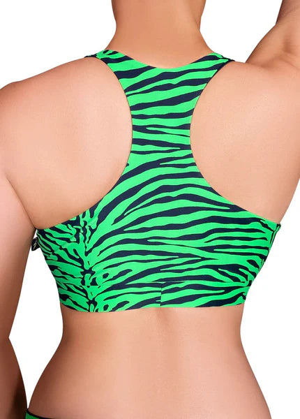 xs Neon Zebra Sett - Toppur og Stuttbuxur