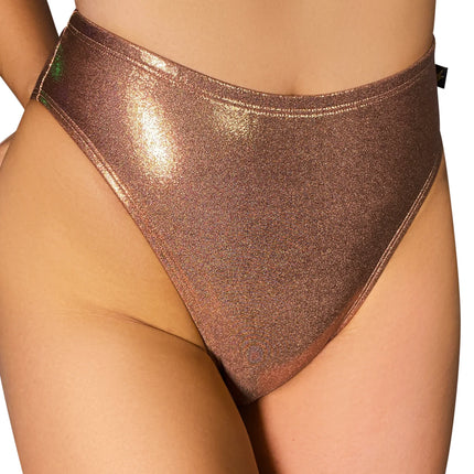 Fawnia Gold Metallic High Rider Hot Pants