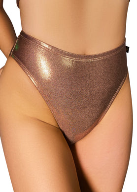 Fawnia Gold Metallic High Rider Hot Pants