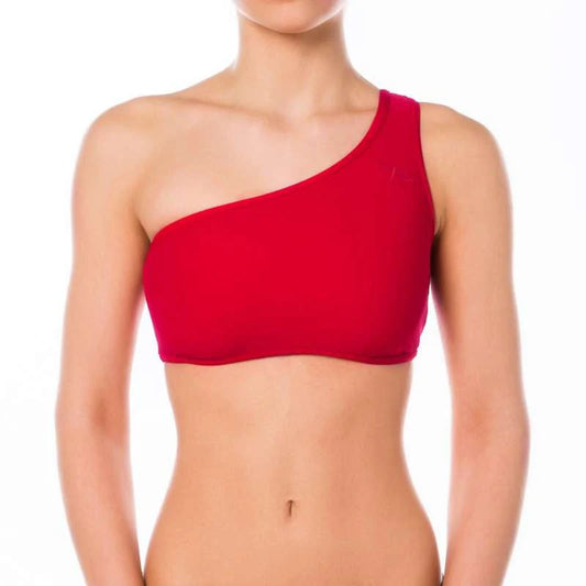Dragonfly One Shoulder Top Red Small