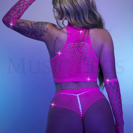 Neta Sett "Rhinstone UV" Hot pink