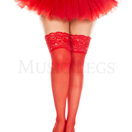 Háir sokkar "sheer" Wide lace