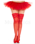 Queen size / Red sheer wide lace