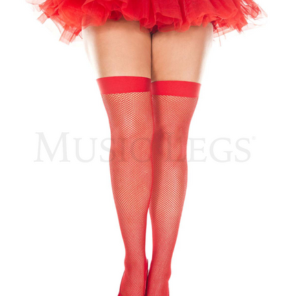 Háir sokkar "Spandex fishnet"Thigh hi Queen size