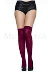 Burgundy Ribbed Thigh hi