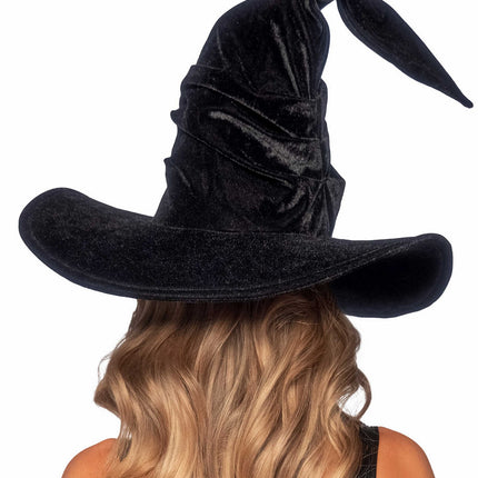 Velvet ruched witch hat