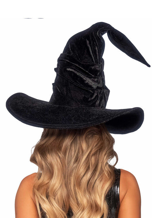 Velvet ruched witch hat