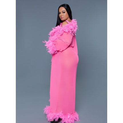 Long Sheer Feather Glamour Robe