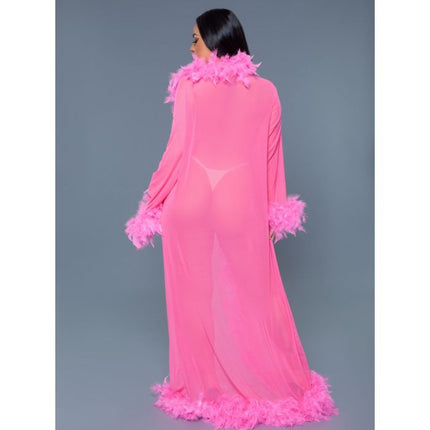 Long Sheer Feather Glamour Robe