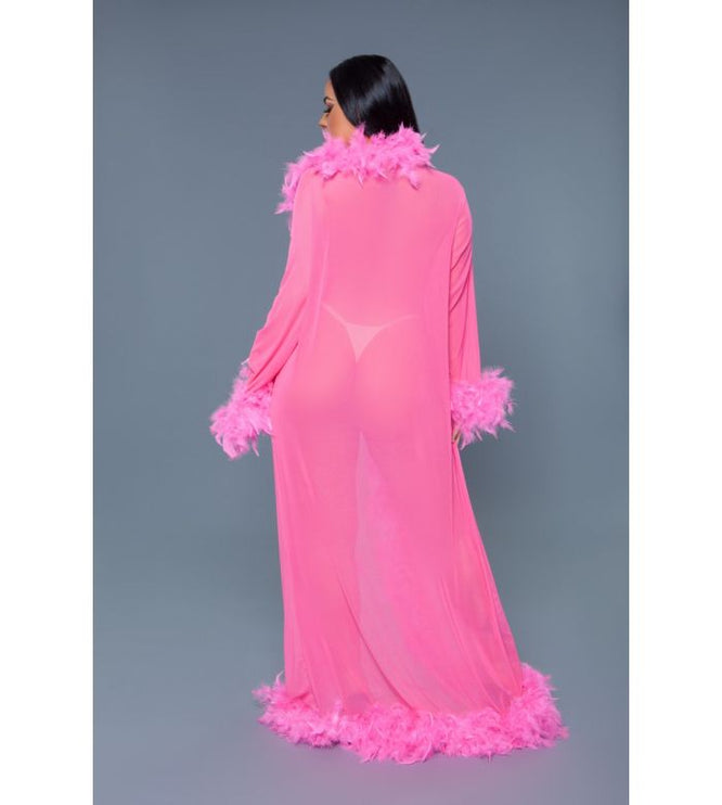 Long Sheer Feather Glamour Robe