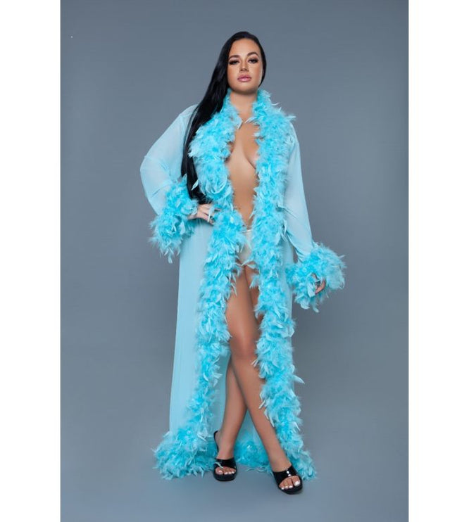 Long Sheer Feather Glamour Robe