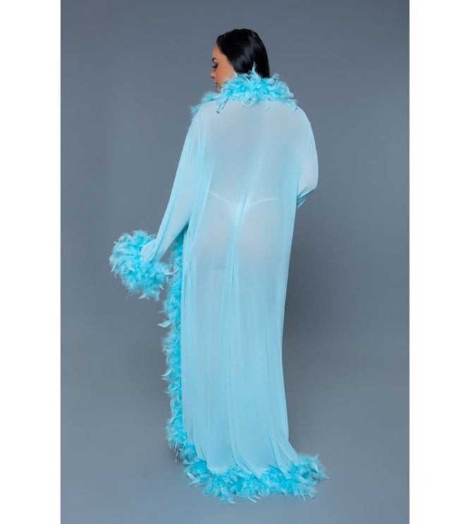 Long Sheer Feather Glamour Robe