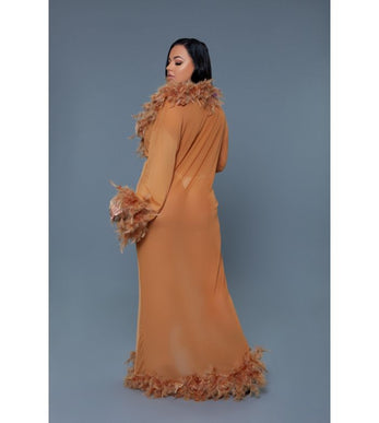 Long Sheer Feather Glamour Robe