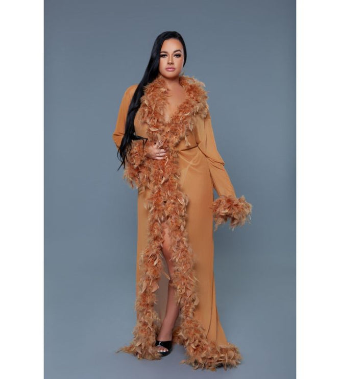 Long Sheer Feather Glamour Robe