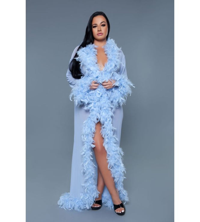 Long Sheer Feather Glamour Robe