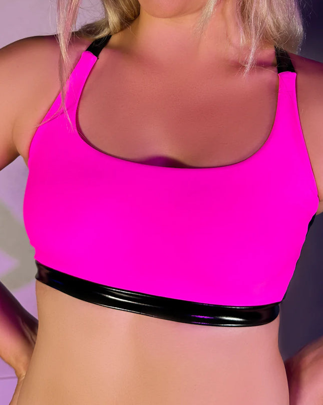 Essential Bleikur Cross Back Toppur