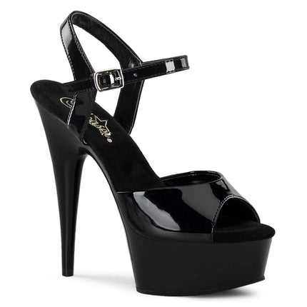 Delight Black Vinyl Sandals