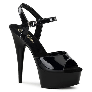 Delight Black Vinyl Sandals