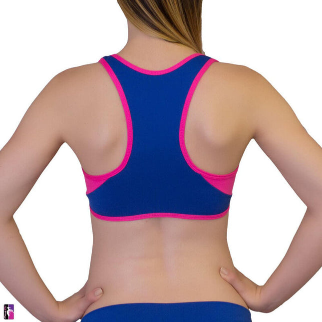 Retro Top Blár & bleikur Racerback Toppur